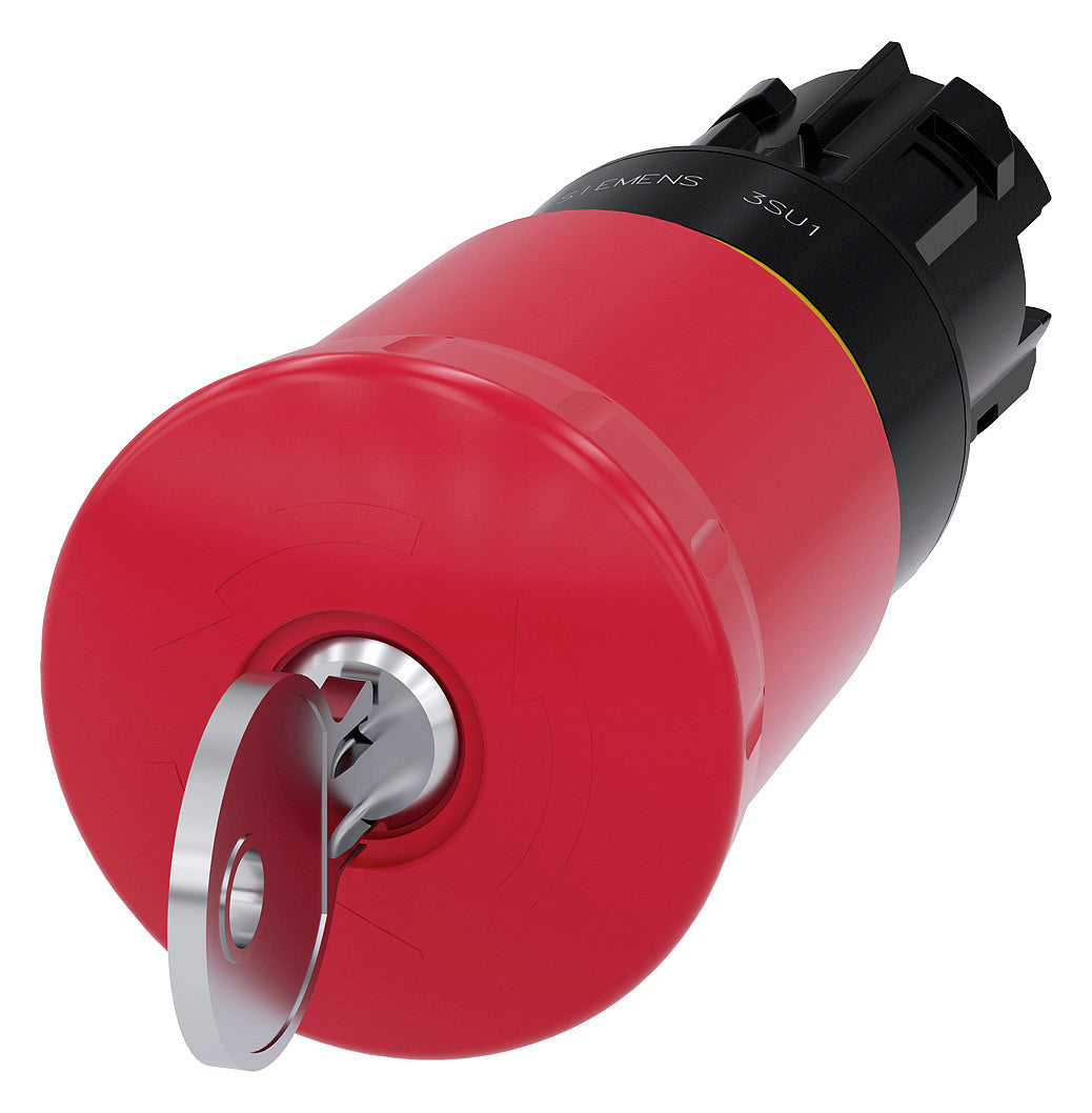 SIEMENS Not-Aus Taster EB IP00 Schlüssel 3SU1000-1HR20-0AA0 1Ö 22mm Schraub