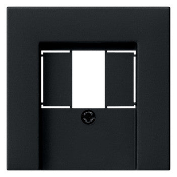 GIRA Zentralplatte USB/TAE sw Schraubbef System 55 0276005 ohne Beschriftungsfeld