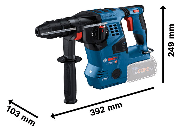 BOSCH-EW Akku-Bohrhammer 18V SDSplus Professional GBH 18V-28 CF (2xPC8,0Ah, L