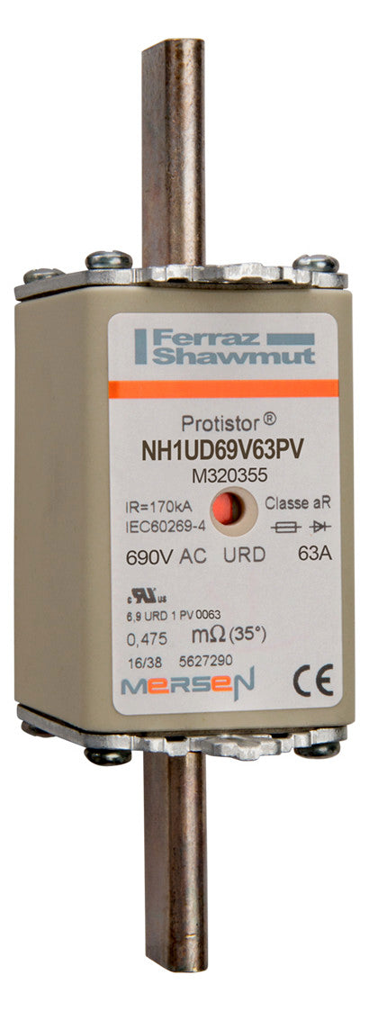 MERSEN NH-Sicherungseinsatz 63A NH1 aR NH1UD69V63PV 690VAC Kombik