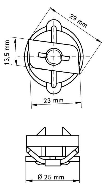 WALRAVEN Schiebemutter RapidRail M8 29x29x15 ev - für Schienen RapidRail