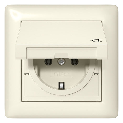 GIRA Steckdose 1f cws glz UP Klappd IP44 Standard 55 415701