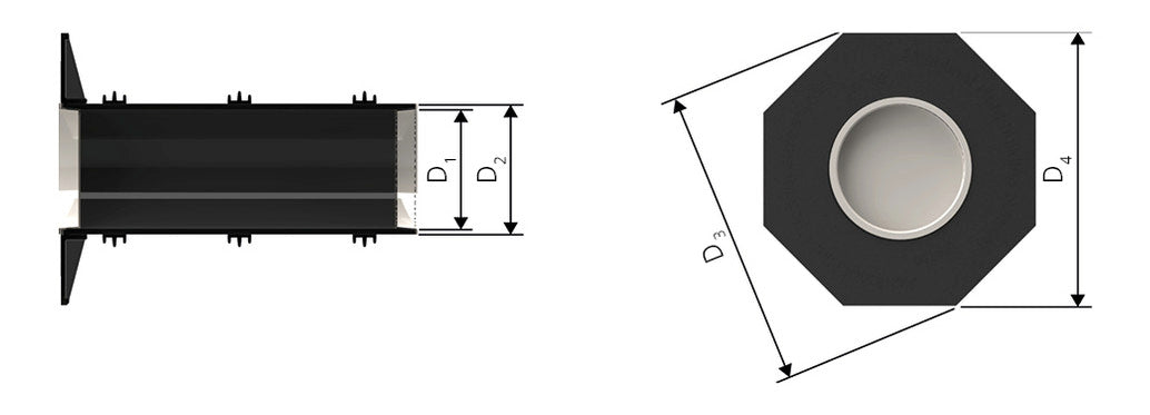 Hauff Kunststoff-Futterrohr UFR300/300 mit Anarbeitungsflansch | 2800030300