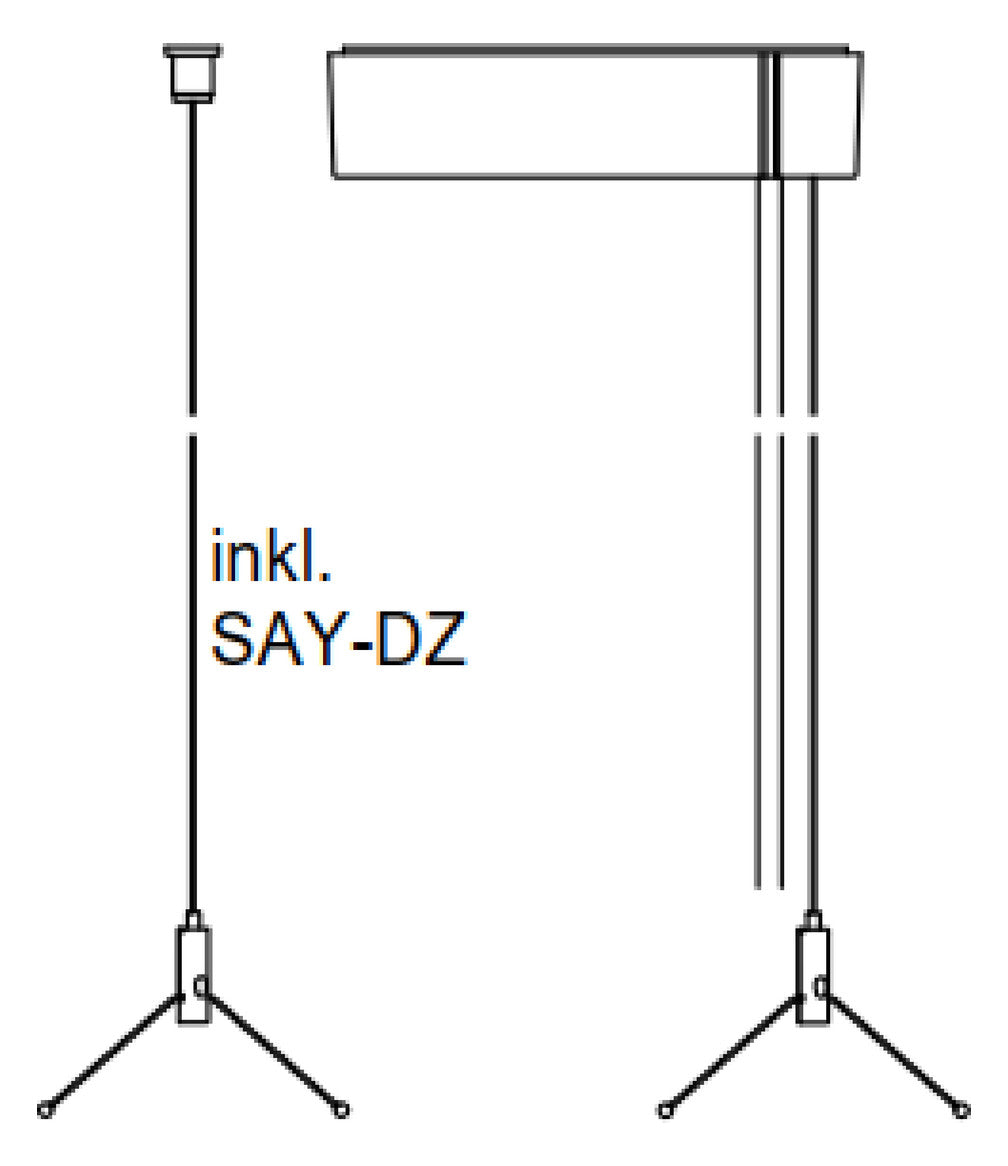 REGIOLUX Seilabhängung si ST L160mm SAYE-PS 120 3x0,75 3x0.75mm² sg/tp B44,5
