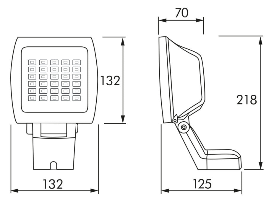 BEG LED-Anbaustrahler 14W Konv 30LEDs ws FL3N-LED weiß 4000K ws 1050lm ws mt Alu