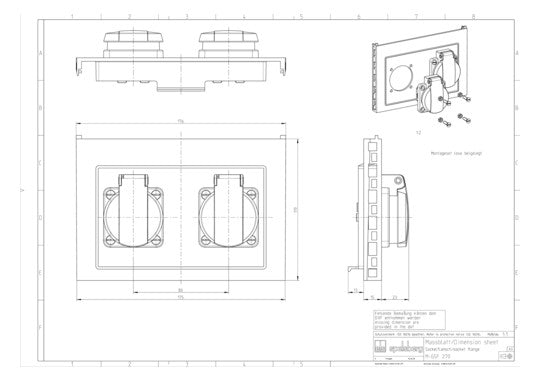 SPELSBERG Einführungsflansch Kst Steckd GSF 270 220x119mm unbeh Vorpräg