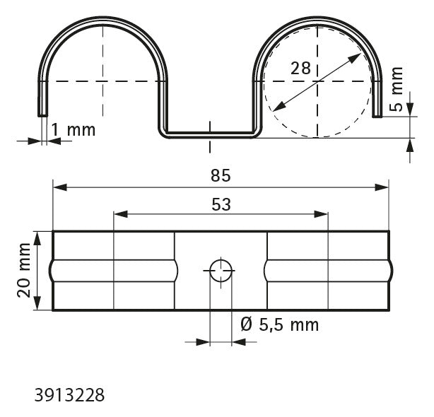 Walraven Befestigungsschelle doppelt ev 28 mm für Fußbodenrohre | 3913228