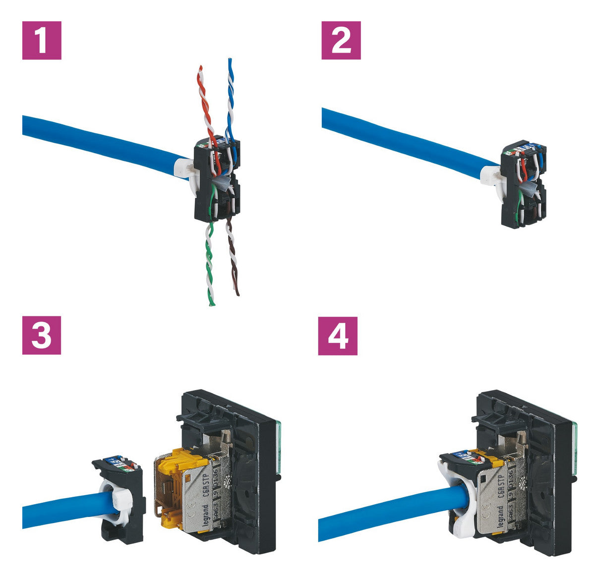 LEGRAND Datendose 1f Cat6A IP20 UP/Einb Mosaic Legrand 076573 Kanaleinb RJ45