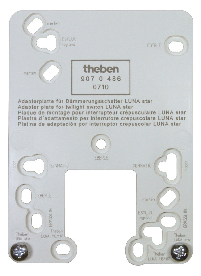 THEBEN Zentralplatte Schalt/Dimm ws mt Adapterplatte LUNA star