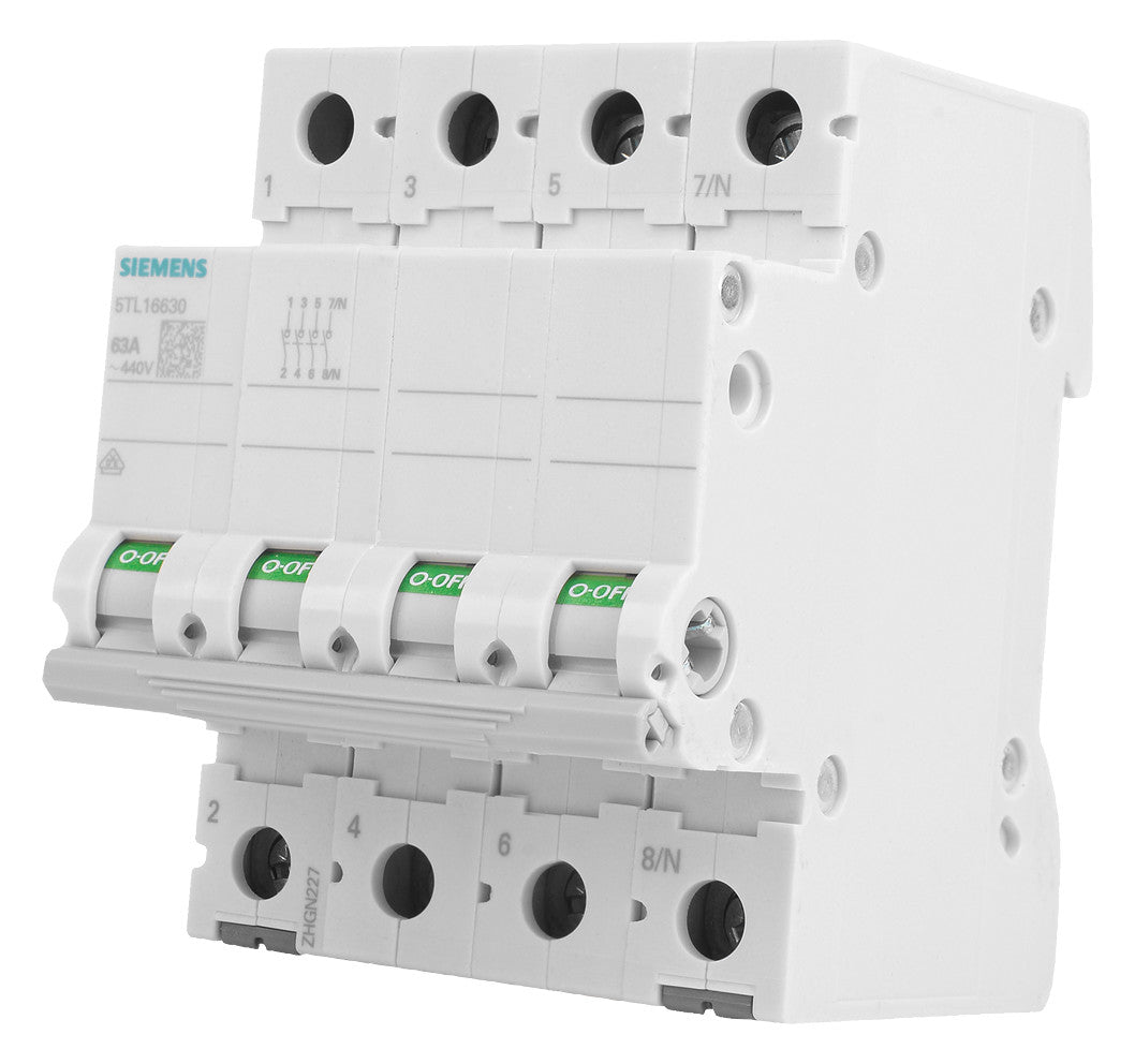 SIEMENS Ausschalter REG 3S 63A 440V 4TE 5TL1663-0