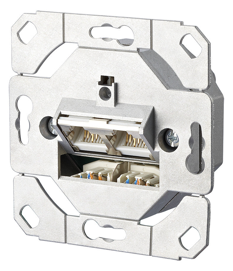 METZ CONNECT Anschlussdose Cat6A 2xRJ45 130C381200-I Kanaleinb schräg LSA