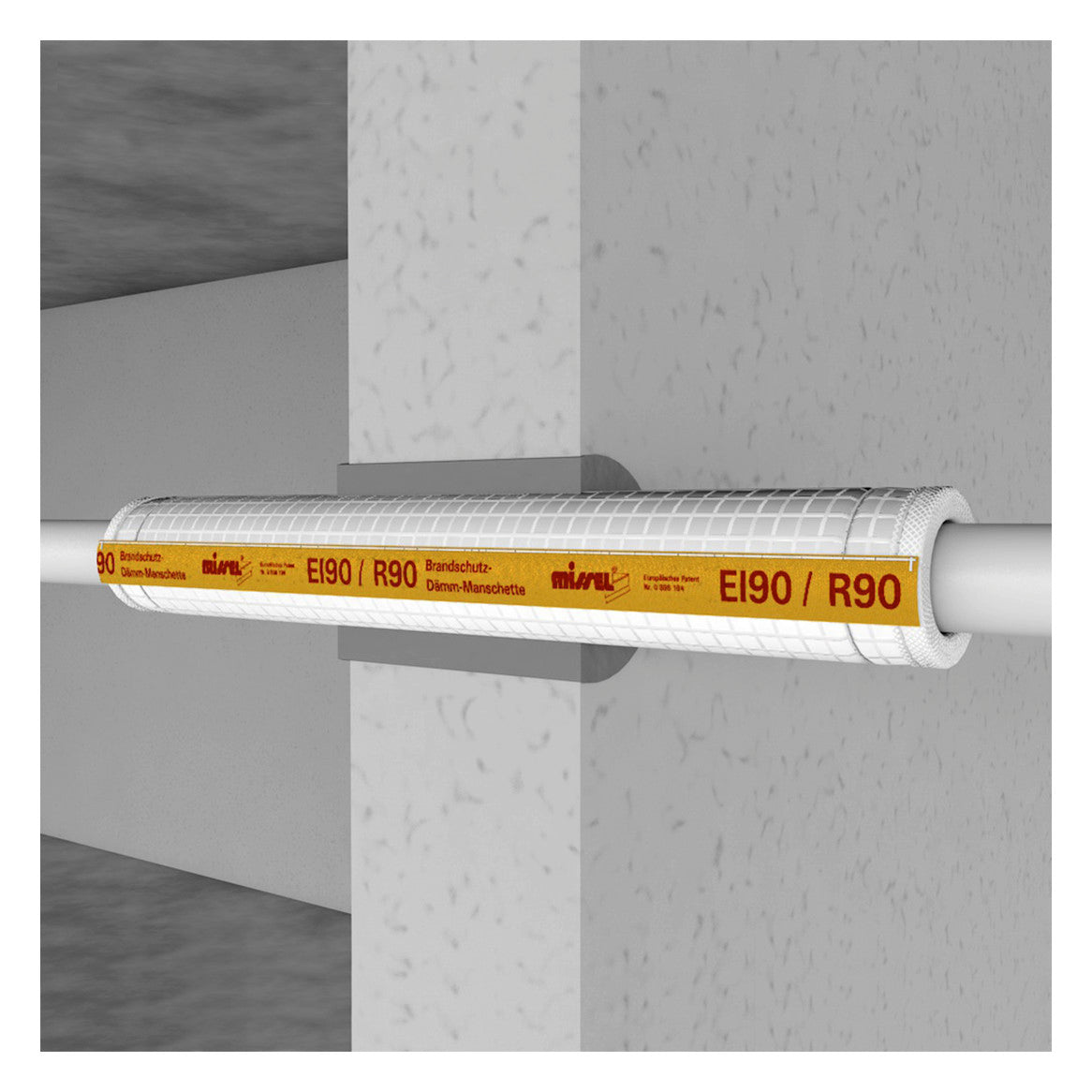 Missel Brandschutz-Dämm-Manschette R90 BL 350 mm, 54 mm, f. Stahl-/Kst-Rohr | 252-3054