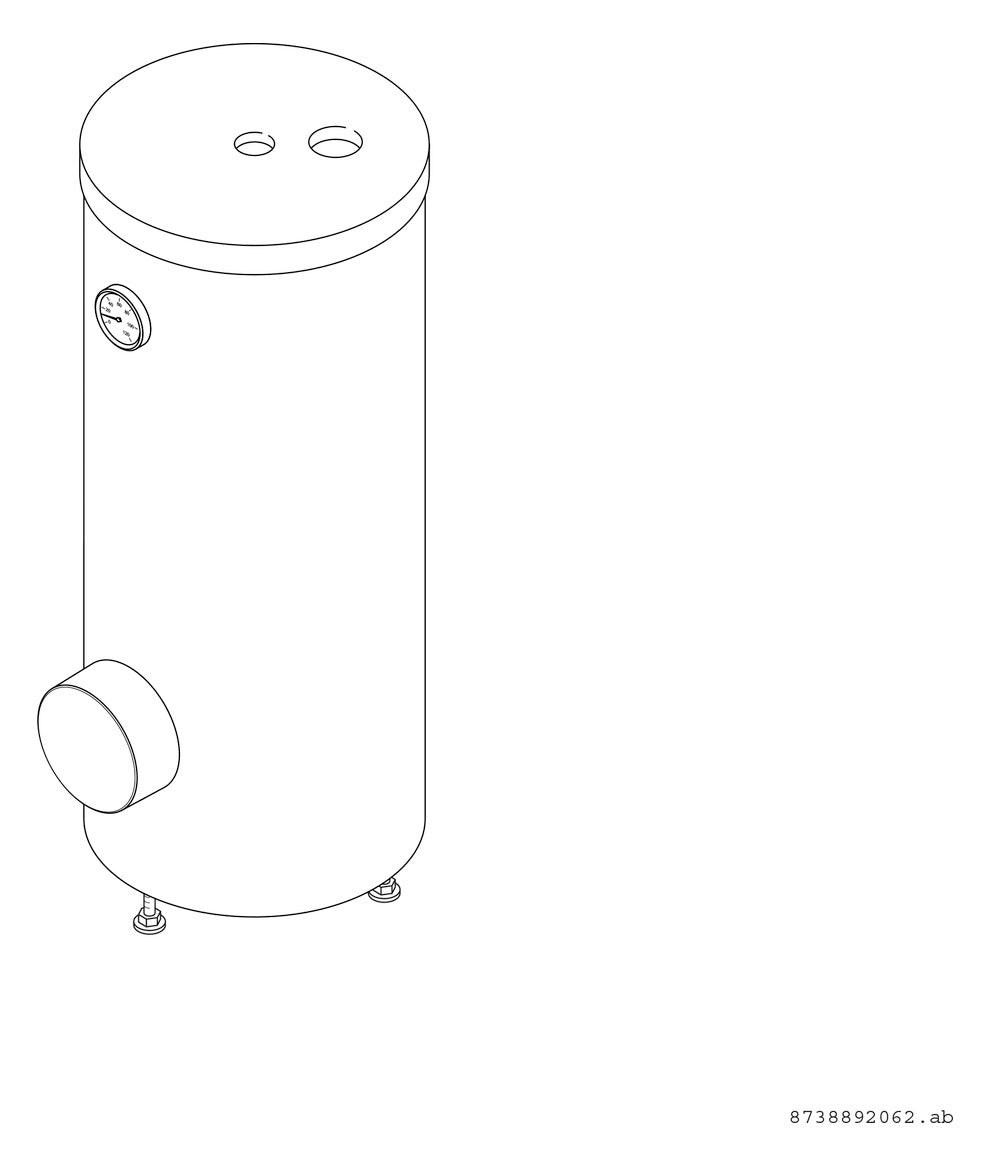 BOSCH Wärmepumpenspeicher HR 300 Inhalt=300l, h=1797mm / d=610mm