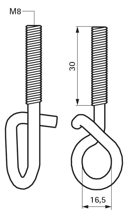 Walraven Sicherheitshaken ev M8 L: 30 d: 16,5 | 6940008