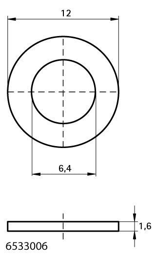 Walraven Unterlegscheibe EN-ISO 7089 ev 12x1,6 / Loch 6,4 - MLAR/LAR/RbALei | 6533006