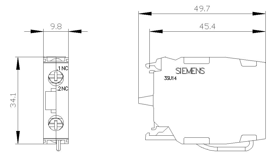 SIEMENS Hilfsschalterblock 1Ö Frontbef 3SU1400-1AA10-1HA0 6A/AC Schraub