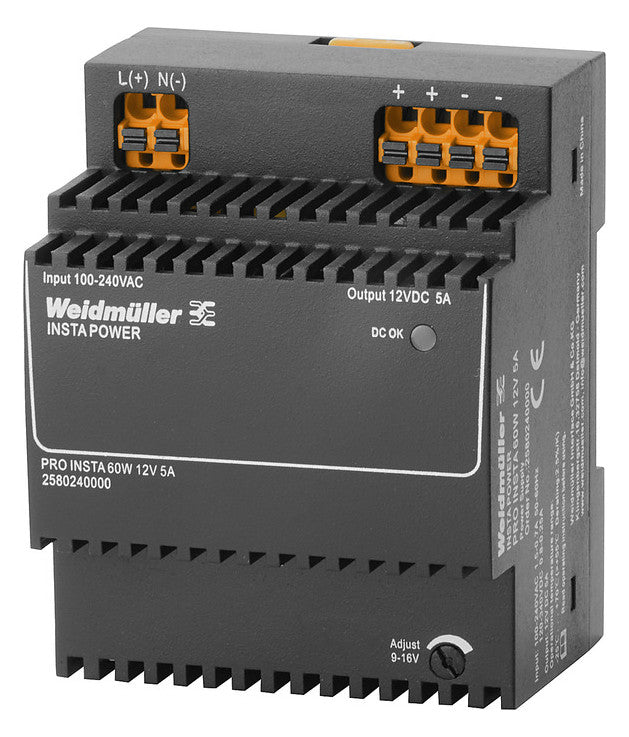 WEIDMÜLLER Gleichstromversorgung REG 60W PRO INSTA 60W 12V 5A 9-15V 85-264VAC 5A