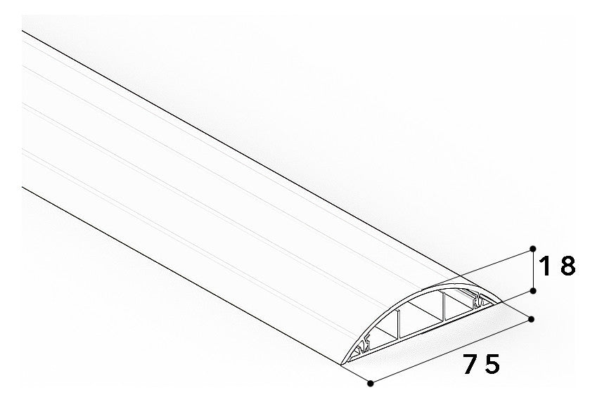 GGK Aufbodenkanal Kst anth 75x18x2000mm ABK 18x75 RAL7016