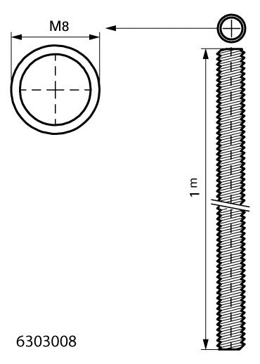 WALRAVEN Gewindestange DIN 976-1 ev 1 m Gew. M8