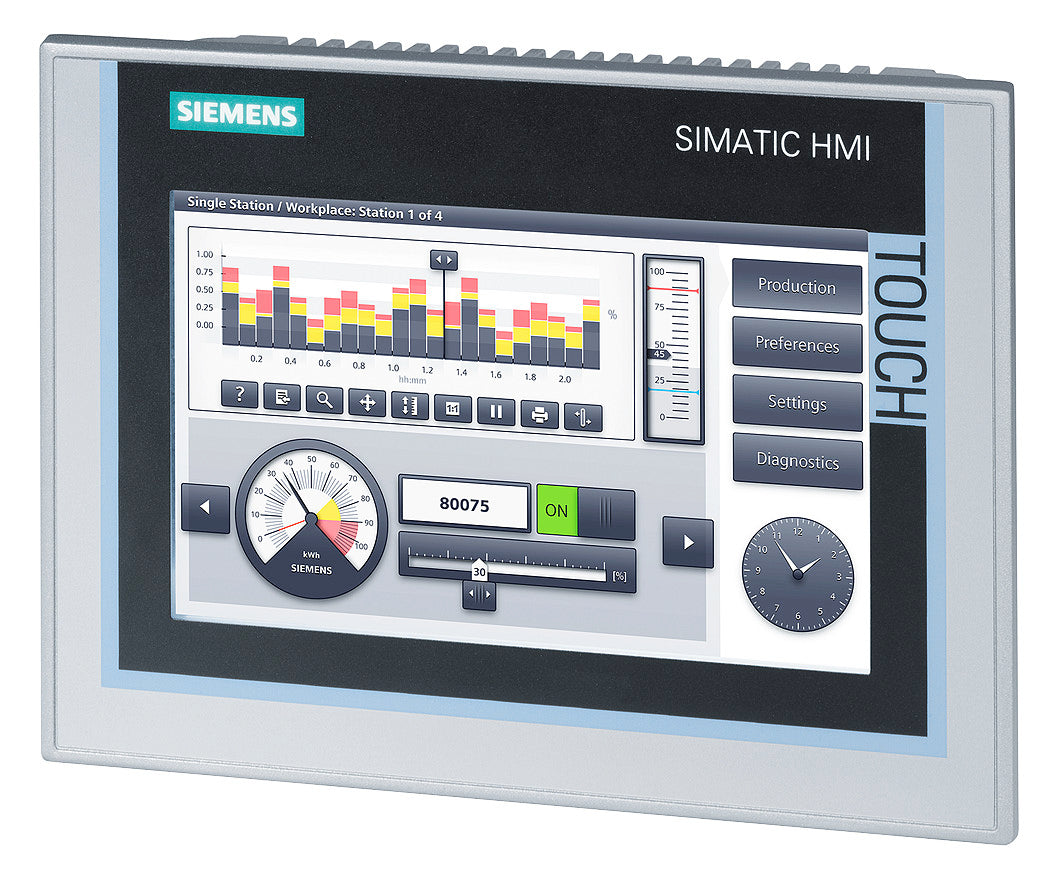 SIEMENS Grafik-Panel m.Farbdisplay DC 6AV2124-0GC01-0AX0 19,2-28,8V 2HW/IE