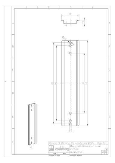 SPELSBERG Tragschiene ST vz 35/7,5mm NS 35-171 L171mm