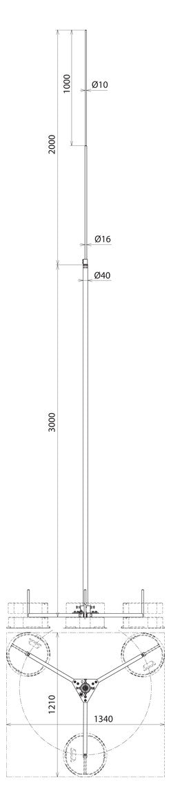 DEHN SE Fangstange Stativ 5000mm 40mm FS D40 16 10 5000 AL DBS KB STTZN Rundle