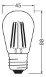OSRAM LED-Lampe FM E27 P45 4,8W 2200K ws 1906 Mini Edison 45 33 Fil DIM 4.8 360lm