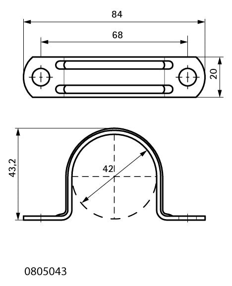 Walraven Rohrband ev 42 mm 1tlg. f. Kabel, Stahl- u. Kunststoffrohr | 0805043