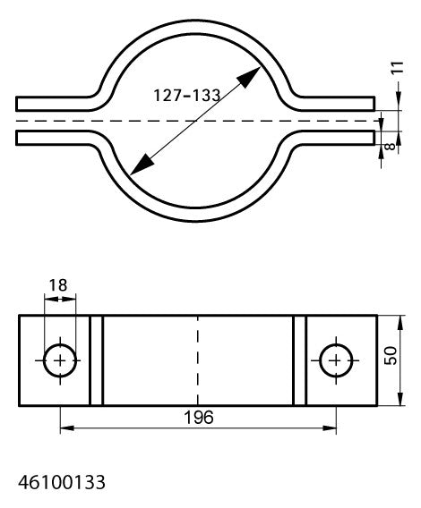 Walraven Rohrschelle DIN 3567 Typ A roh DN 125 | 46100133