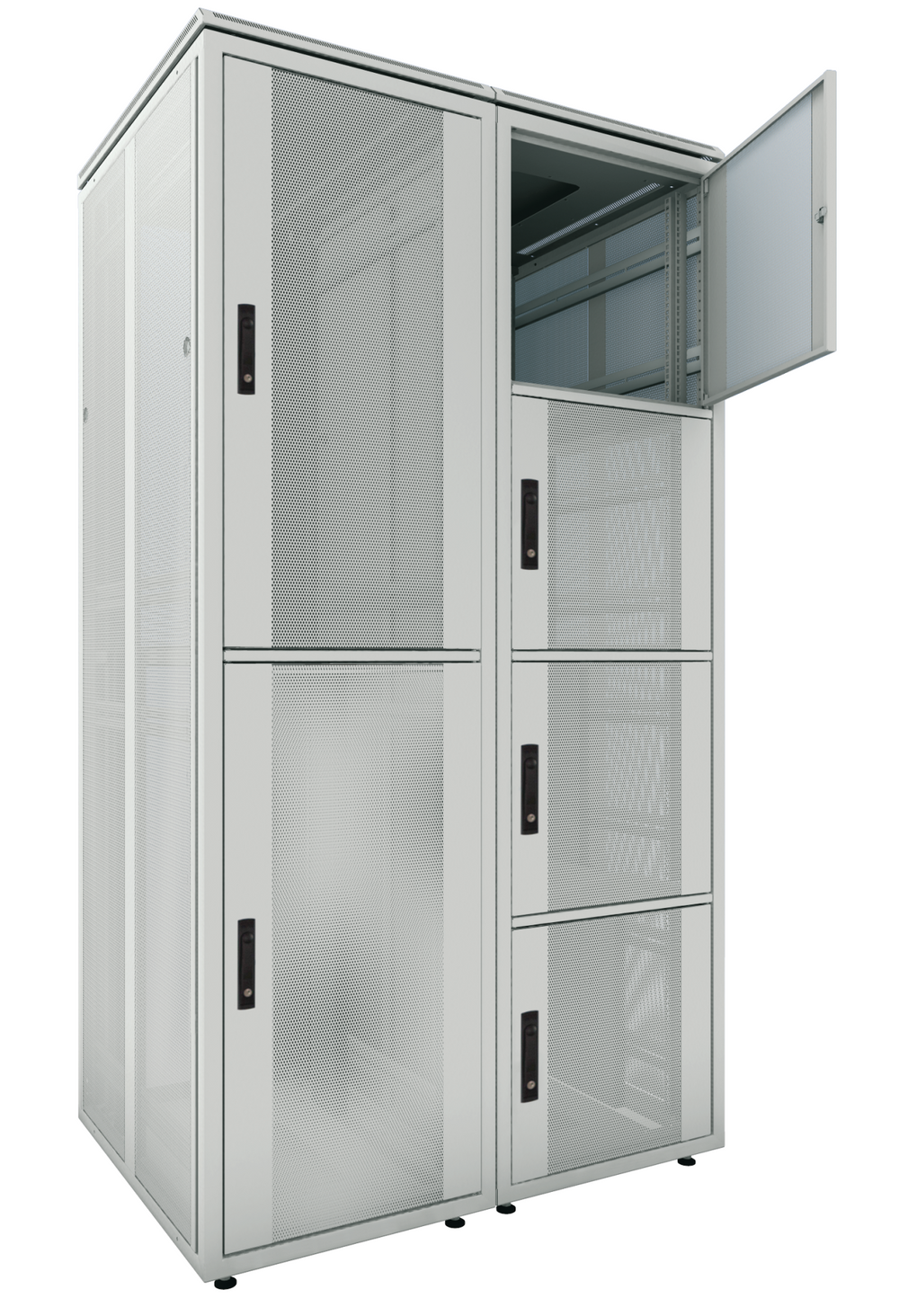 Co-Location Rack PRO, 2 x 20HE, 600x1200 mm, F+R 1-tlg. perforiert, RAL9005 Stück