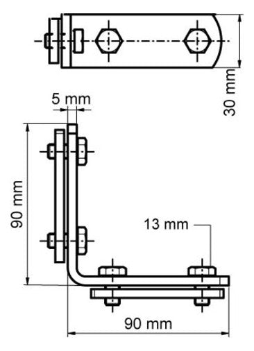Walraven Schienenverbinder mit Schiebemutter ev - f.RapidRail - 90 Grad | 6583109