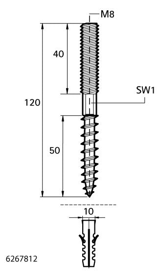 WALRAVEN Stockschraube Edelstahl 1.4301 M8x120