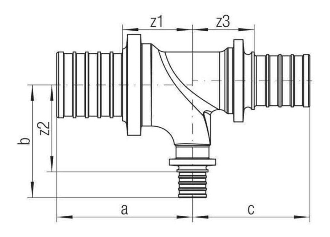 Rehau Bogen-T-Stück RAUTITAN RX+ 40 - 16 - 32 | 14563981001