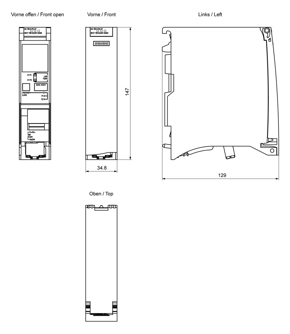 SIEMENS Kommunikations-Modul DC f.TCP/IP 6ES7155-5AA01-0AB0 20,4-28,8V