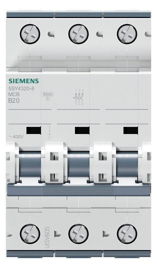 SIEMENS Leitungsschutzschalter UC B 20A 5SY4320-6 3p 400V 3TE 50Hz IP20