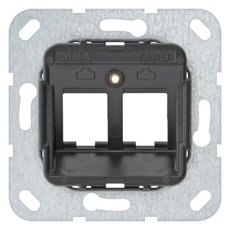 GIRA Zentralplatte Mod-Jack 2f sw Tragring 560900 ohne Beschriftungsfeld