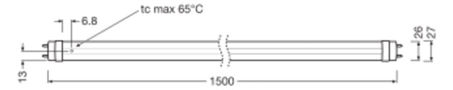 LEDVANCE LED-Röhrenlampe G13 T8 23W ws D LED TUBE T8 EXTERNAL P 1500 mm 23W 6500K