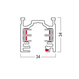 ZUMTOBEL Stromschiene 3ph 3000mm sw 230V 3PH/L3+DALI TRACK 3000 BK Alu 34x34mm