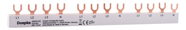DOEPKE Phasenschiene 3+N 17,8mm 232mm BG4.3.10 10qmm 63A Gabel isol