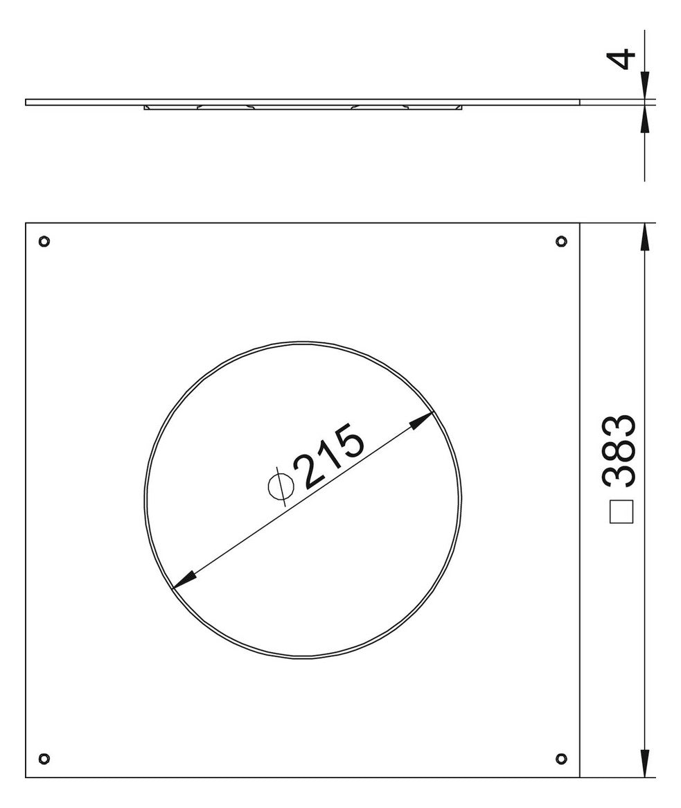 BETTERMANN Montagedeckel ST rnd trocken DUG 350-3 R4 383x383mm 4mm