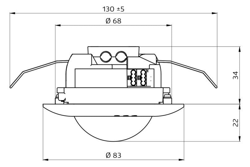 BEG Präsenzmelder-Bus KNX Einb 0-360° ws PD2N-KNXs-BA-DE 2,5m