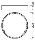 LEDVANCE Aufbaurahmen ws Kst 225mm DL SLIM FRAME DN 210 WT H38mm