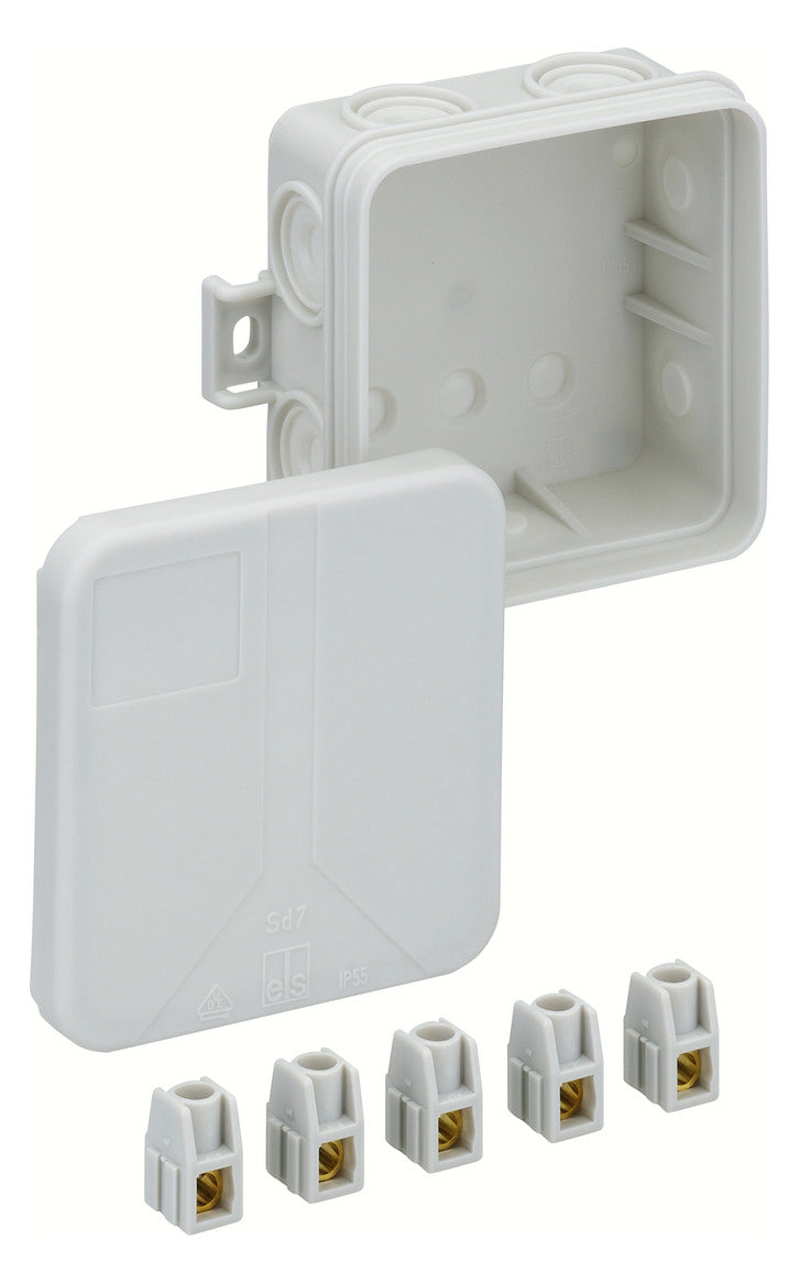 SPELSBERG Abzweigdose Klemme IP55 2,5qmm Sd 7-2,5² 75x75x37mm quadrat Wand/Decke