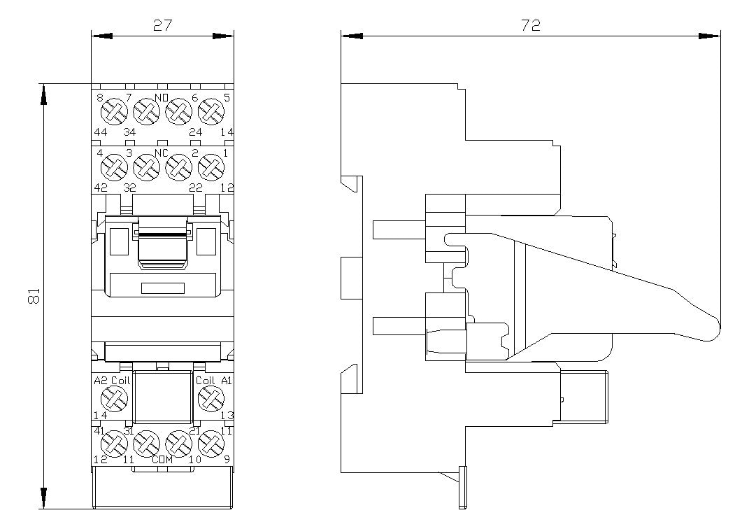 SIEMENS Schaltrelais 4W IP20 Schraub LZS:PT5A5L24 28x75x73,1mm