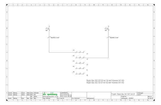 SPELSBERG Abzweigdose Klemme IP66 16qmm Rapid-Box 16² 2x3 2F 447x190x105mm Kst