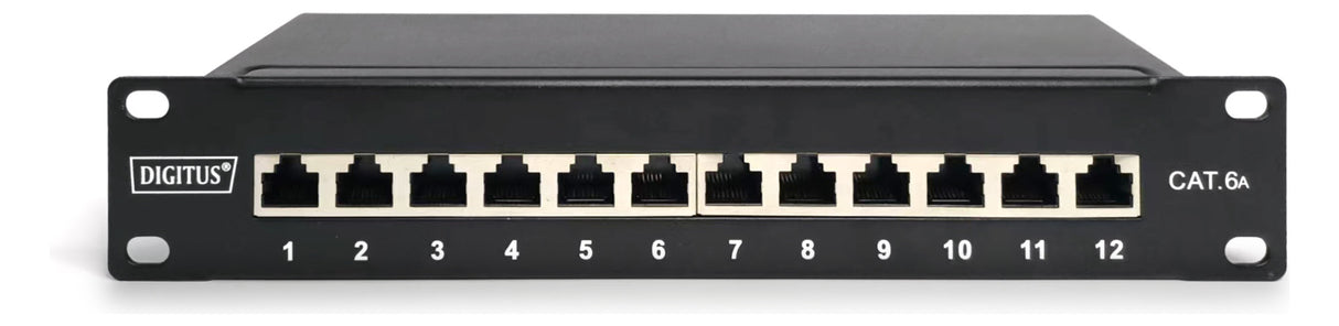 ASSMANN ELEKTRO Patchpanel 12Ports Cat6A DN-91612S-EA 254mm(10) Schirm RAL9005