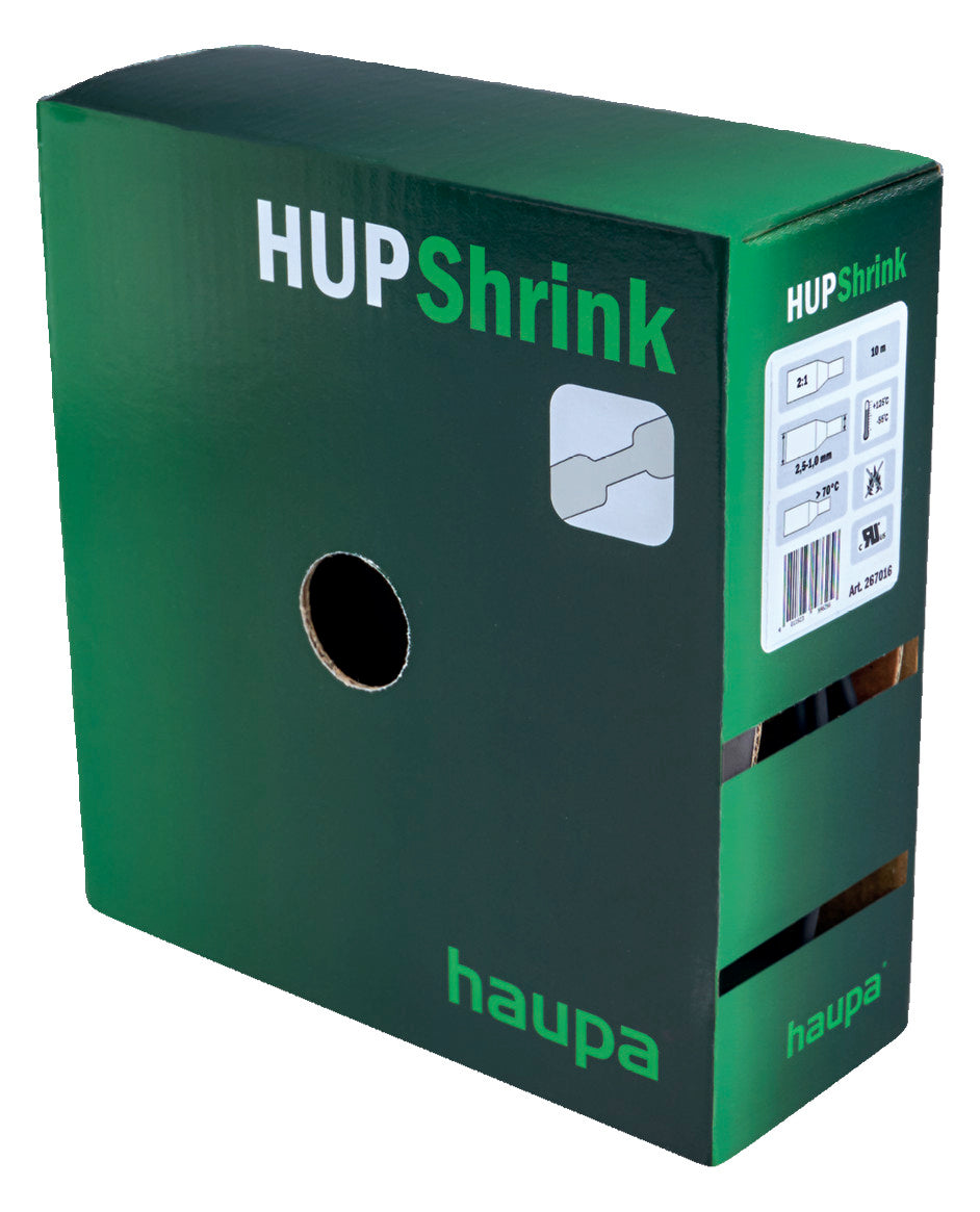 HAUPA Schrumpfschlauch mittelw L5m sw 267094 9/3mm 3:1 m.Kleb -45-110°C PEX