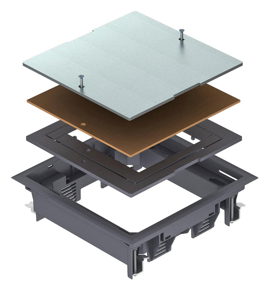 BETTERMANN Zugdoseneinsatz Kst quadrat ZES4-2 U10T 7011 gr f.UF-K 5mm trocken