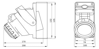 GEWISS CEE-Schaltersteckdose 3p 32A 6h Energy GW66464 400V/rt IP55 Kst