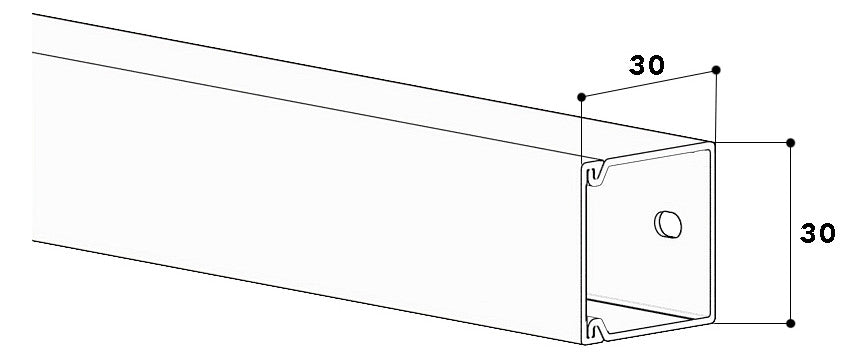 GGK Leitungsführungskanal Kst stgr unbeh LFG 30x30 32x30x2000mm RAL7030